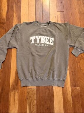 US VINTAGE Tybee Island Georgia Large Brownish/Gray Crewneck Sweatshirt Fall Per